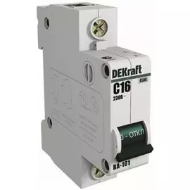 Автоматический выключатель DEKraft 11107DEK ВА-101 - 1P, тип хар-ки D, 50 А, 230 В AC, 4.5кА