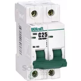 Автоматический выключатель DEKraft 12078DEK ВА-103 - 2P, тип хар-ки C, 40 А, 230 В AC, 6кА