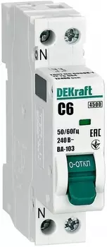 Автоматический выключатель DEKraft 12400DEK 1+N 6А х-ка C ВА-103 4,5кА