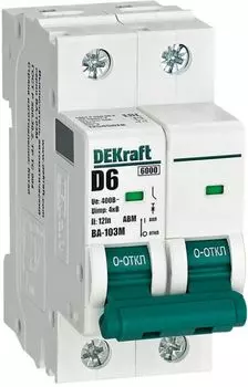 Автоматический выключатель DEKraft 12545DEK без теплозащиты 2P 6А х-ка D 6кА ВА-103M