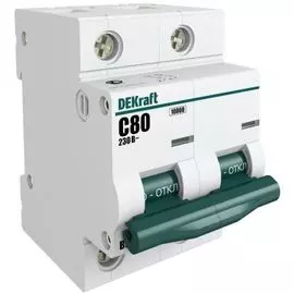 Автоматический выключатель DEKraft 13004DEK ВА-201 - 2P, тип хар-ки C, 63 А, 230 В AC, 10кА