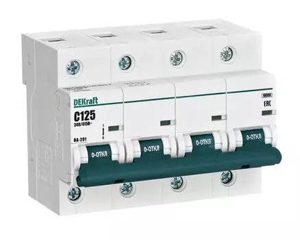 Автоматический выключатель DEKraft 13028DEK 4Р 125А х-ка С ВА-201 10кА