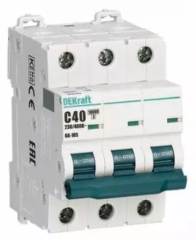 Автоматический выключатель DEKraft 13176DEK 3P 10A х-ка C ВА-105 10кА