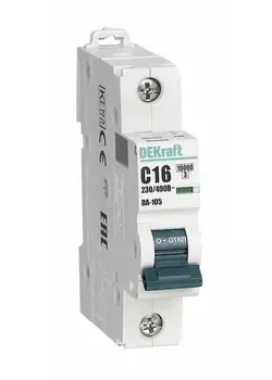 Автоматический выключатель DEKraft 13200DEK 1P 10A х-ка D ВА-105 10кА