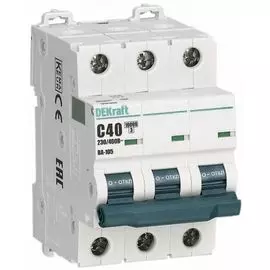 Автоматический выключатель DEKraft 13226DEK ВА-105 - 3P, тип хар-ки D, 20 А, 400 В AC, 10кА