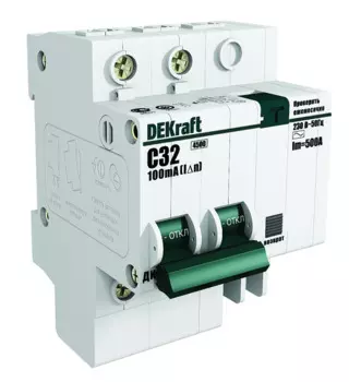 Автоматический выключатель DEKraft 15155DEK дифференциальный ДИФ-101 1P+N 6А 30мА AC (С) со встроенной защитой от сверхтоков