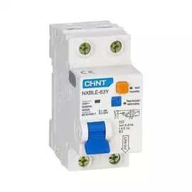 Автоматический выключатель дифф. тока (АВДТ) CHINT 105544 1P+N, тип характеристики C, 25A, 30mA, электрон., тип AC, 4.5kA, NXBLE-63Y (R)