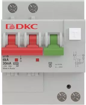 Автоматический выключатель дифф. тока (АВДТ) DKC MDV63-22C40-A 6kA, тип характеристики C, 1P+N, 40A, тип A, 4 модуля, "YON"