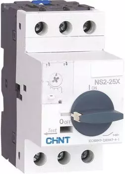 Автоматический выключатель для защиты двигателя CHINT 495182 NS2-25X, 1,6-2,5А, с поворотн. ручкой