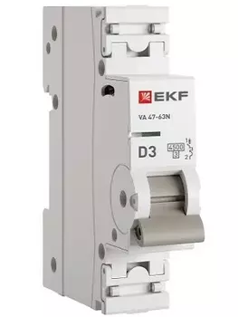 Автоматический выключатель EKF M634103D 1P 3А (D) 4,5kA ВА 47-63N PROxima
