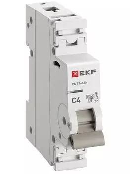 Автоматический выключатель EKF M634104D 1P 4А (D) 4,5kA ВА 47-63N PROxima