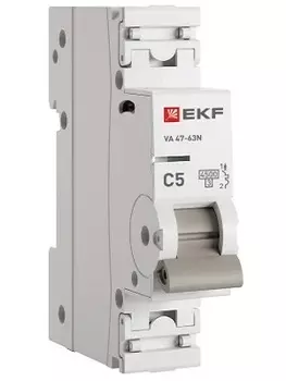 Автоматический выключатель EKF M634105C 1P 5А (C) 4,5kA ВА 47-63N PROxima