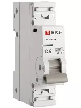 Автоматический выключатель EKF M634106C 1P 6А (C) 4,5kA ВА 47-63N PROxima
