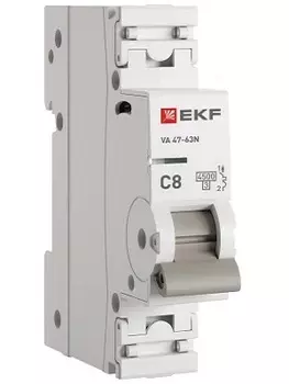 Автоматический выключатель EKF M634108C 1P 8А (C) 4,5kA ВА 47-63N PROxima