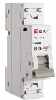 Автоматический выключатель EKF M634125B 1P 25А (В) 4,5kA ВА 47-63N PROxima