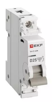 Автоматический выключатель EKF M634125D 1P 25А (D) 4,5kA ВА 47-63N PROxima