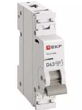 Автоматический выключатель EKF M634163D 1P 63А (D) 4,5kA ВА 47-63N PROxima