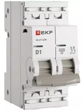 Автоматический выключатель EKF M634201D 2P 1А (D) 4,5kA ВА 47-63N PROxima