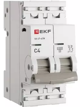 Автоматический выключатель EKF M634204C 2P 4А (C) 4,5kA ВА 47-63N PROxima