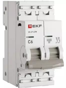 Автоматический выключатель EKF M634206C 2P 6А (C) 4,5kA ВА 47-63N PROxima