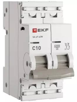 Автоматический выключатель EKF M634210C 2P 10А (C) 4,5kA ВА 47-63N PROxima