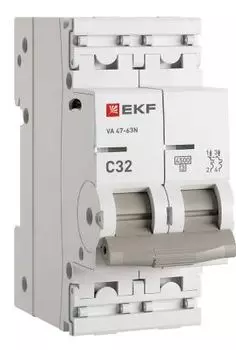 Автоматический выключатель EKF M634232C 2P 32А (C) 4,5kA ВА 47-63N PROxima