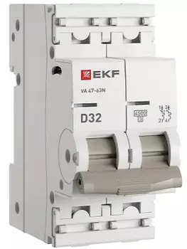 Автоматический выключатель EKF M634232D 2P 32А (D) 4,5kA ВА 47-63N PROxima