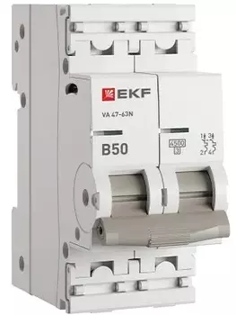 Автоматический выключатель EKF M634250B 2P 50А (В) 4,5kA ВА 47-63N PROxima