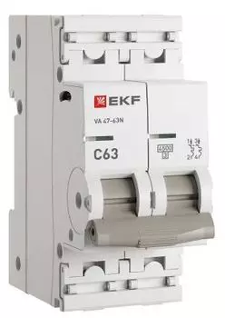 Автоматический выключатель EKF M634263C 2P 63А (C) 4,5kA ВА 47-63N PROxima