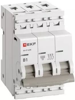 Автоматический выключатель EKF M634301B 3P 1А (В) 4,5kA ВА 47-63N PROxima