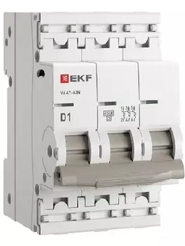 Автоматический выключатель EKF M634301D 3P 1А (D) 4,5kA ВА 47-63N PROxima
