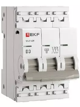 Автоматический выключатель EKF M634303D 3P 3А (D) 4,5kA ВА 47-63N PROxima