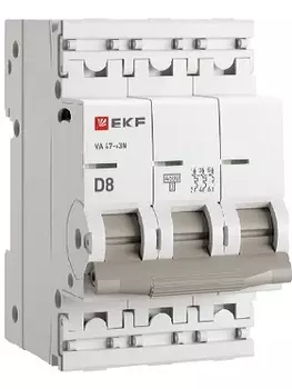 Автоматический выключатель EKF M634308D 3P 8А (D) 4,5kA ВА 47-63N PROxima