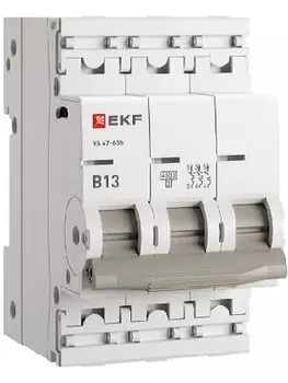 Автоматический выключатель EKF M634313B 3P 13А (B) 4,5кА ВА 47-63N PROxima