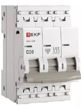 Автоматический выключатель EKF M634320D 3P 20А (D) 4,5kA ВА 47-63N PROxima