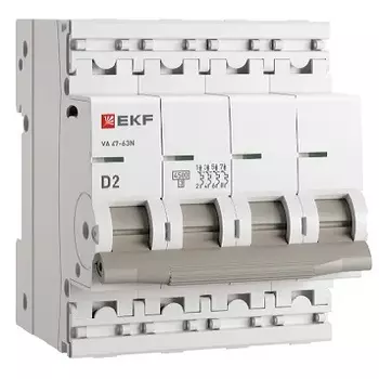 Автоматический выключатель EKF M634402D 4P 2А (D) 4,5kA ВА 47-63N PROxima