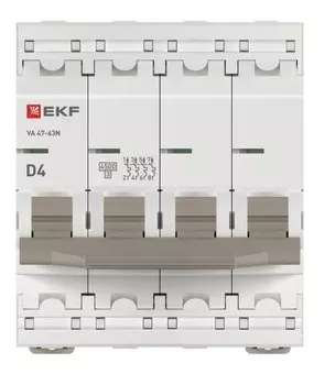 Автоматический выключатель EKF M634404D 4P 4А (D) 4,5kA ВА 47-63N PROxima