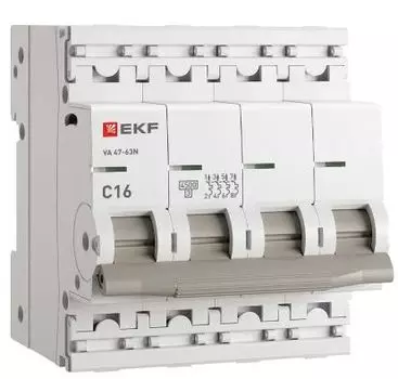 Автоматический выключатель EKF M634416C 4P 16А (C) 4,5kA ВА 47-63N PROxima