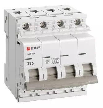 Автоматический выключатель EKF M634416D 4P 16А (D) 4,5kA ВА 47-63N PROxima