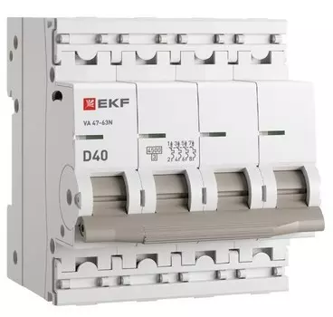 Автоматический выключатель EKF M634440D 4P 40А (D) 4,5kA ВА 47-63N PROxima
