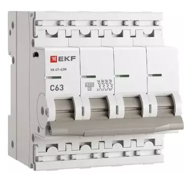 Автоматический выключатель EKF M634463C 4P 63А (C) 4,5kA ВА 47-63N PROxima