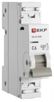 Автоматический выключатель EKF M636106C 1P 6А (C) 6кА ВА 47-63N PROxima