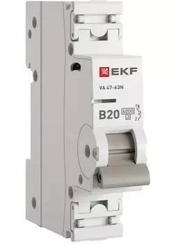 Автоматический выключатель EKF M636120B 1P 20А (B) 6кА ВА 47-63N PROxima