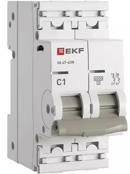 Автоматический выключатель EKF M636201C 2P 1А (C) 6кА ВА 47-63N PROxima