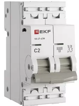 Автоматический выключатель EKF M636202C 2P 2А (C) 6кА ВА 47-63N PROxima