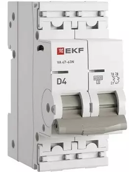 Автоматический выключатель EKF M636204D 2P 4А (D) 6кА ВА 47-63N PROxima