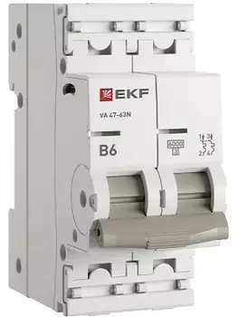 Автоматический выключатель EKF M636206B 2P 6А (B) 6кА ВА 47-63N PROxima