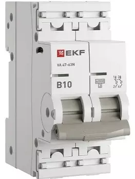Автоматический выключатель EKF M636210B 2P 10А (B) 6кА ВА 47-63N PROxima