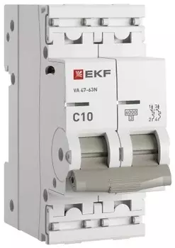 Автоматический выключатель EKF M636210C 2P 10А (C) 6кА ВА 47-63N PROxima