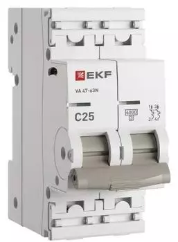 Автоматический выключатель EKF M636225C 2P 25А (C) 6кА ВА 47-63N PROxima